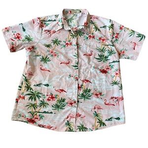 Tropical Flamingo Button Down Shirt
